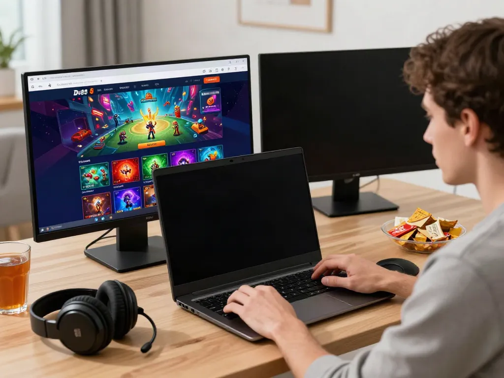 Online gambler using the Du88 platform with vibrant graphics and an engaging atmosphere.