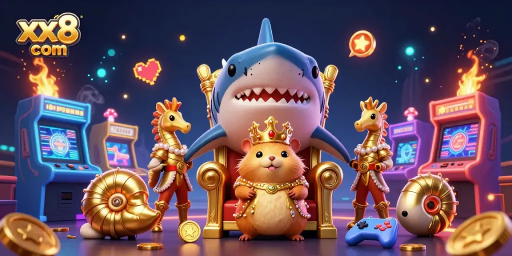 Experience the excitement of xx8 com with vibrant 3D casino elements and enchanting characters.