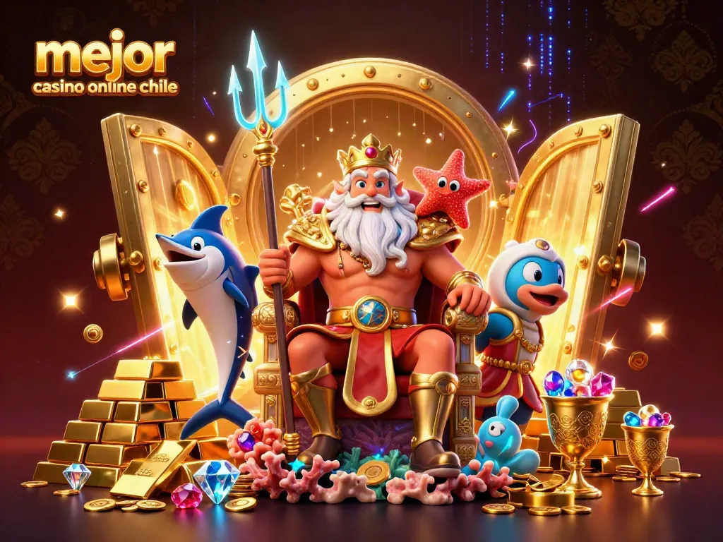 Disfruta del mejor casino online en Chile con personajes de casino y tesoros brillantes.