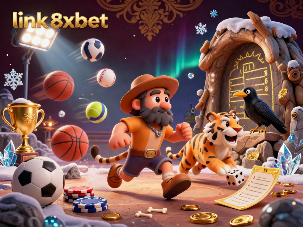 Experience exciting gaming moments with link 8xbet showcasing a vibrant prehistoric casino scene