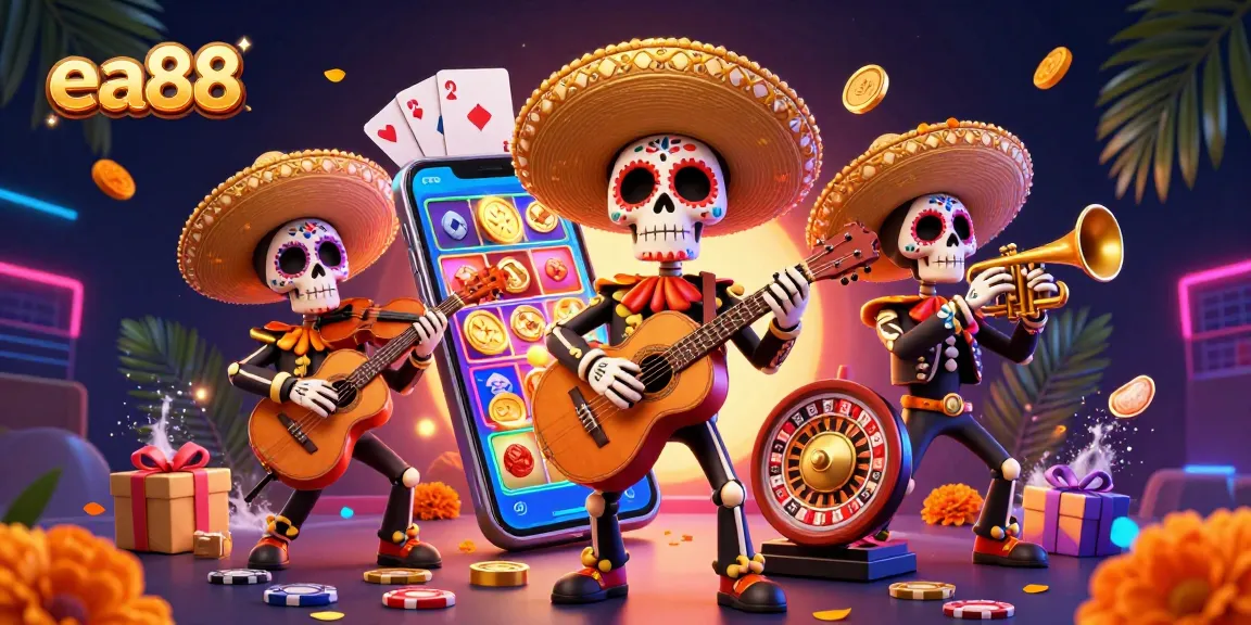 Experience exhilarating gaming at ea88 with vibrant slots and a mariachi band celebration