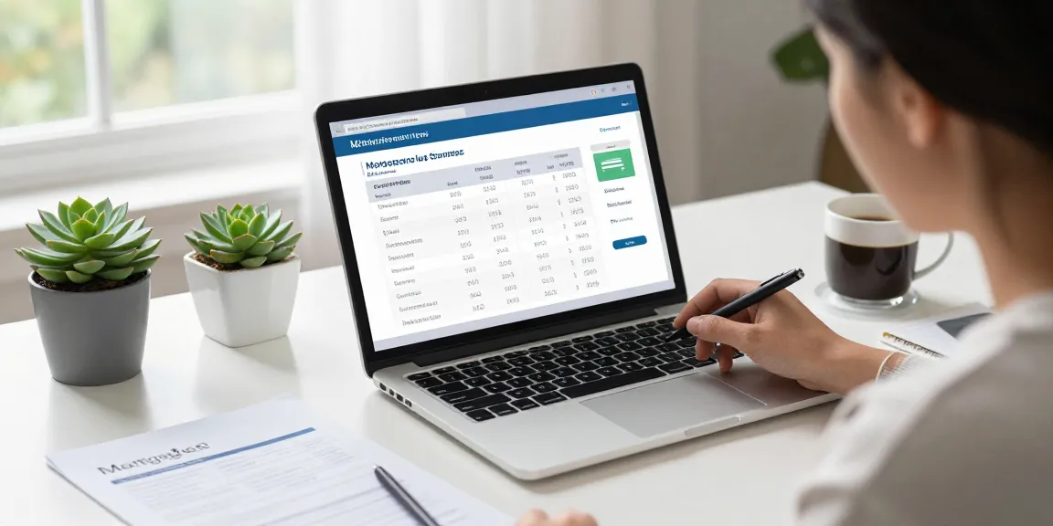 Calculate hipoteca using our online simulator in a modern home office.