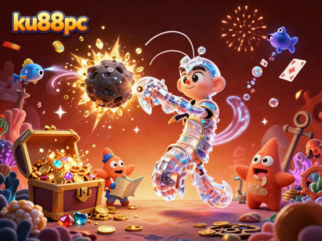 Engage with ku88pc's galactic-themed casino action packed with vibrant gems and treasures.