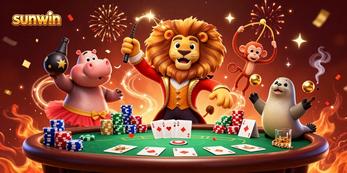 Experience thrilling gameplay at sunwin with vibrant 3D characters and dynamic poker elements.