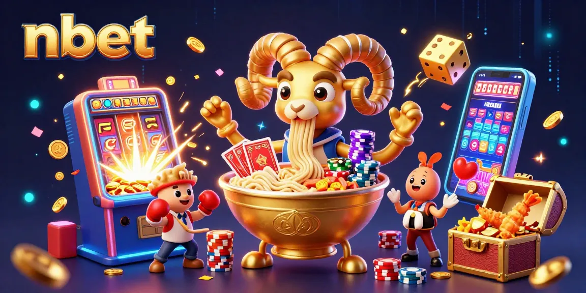 nbet's vibrant casino scene showcases a giant ramen bowl dealer and detailed game elements.