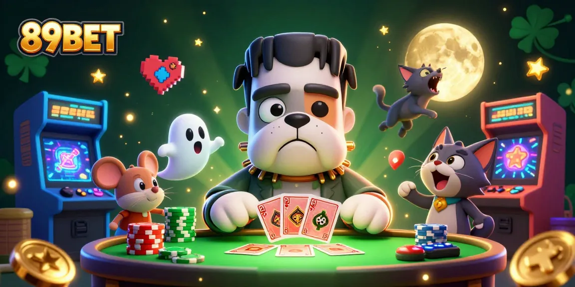 Engage with thrilling games at 89BET, featuring lively characters in a captivating casino scene.