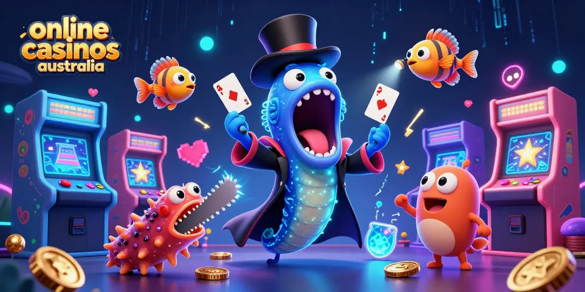 Experience online casinos Australia through a vibrant 3D magic act featuring unique ocean creatures.