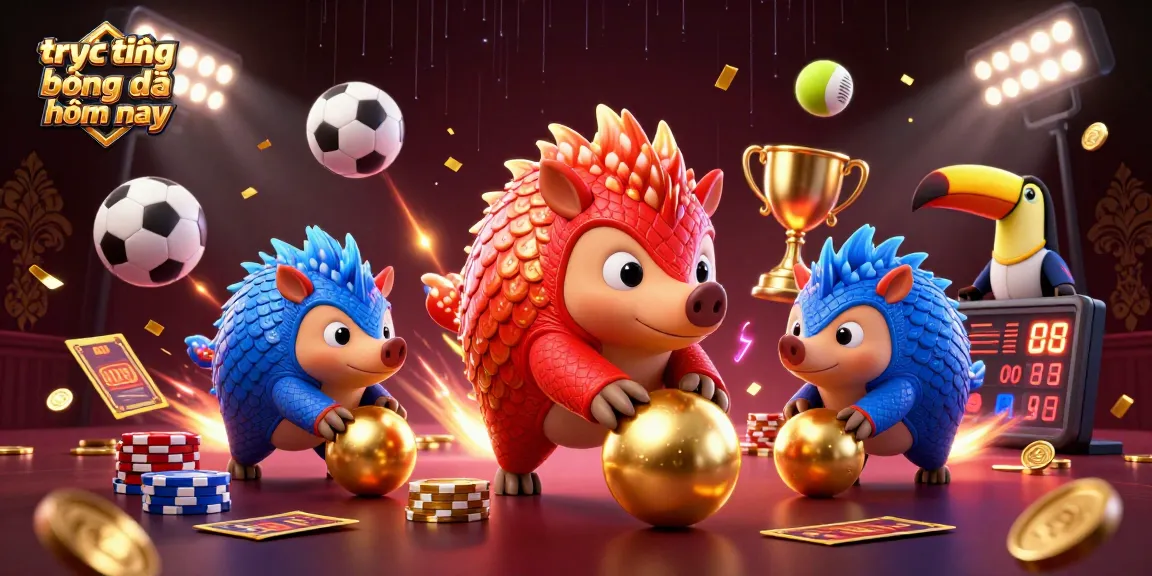 Watch trực tiếp bóng đá hôm nay with lively elements in a competitive gaming scene featuring pangolins.