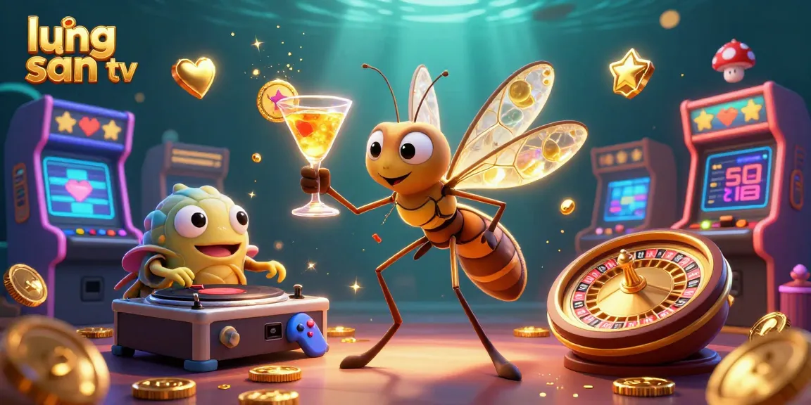 Lương sơn tv captivates players with a vibrant 3D scene featuring a mosquito mascot and a trilobite DJ.